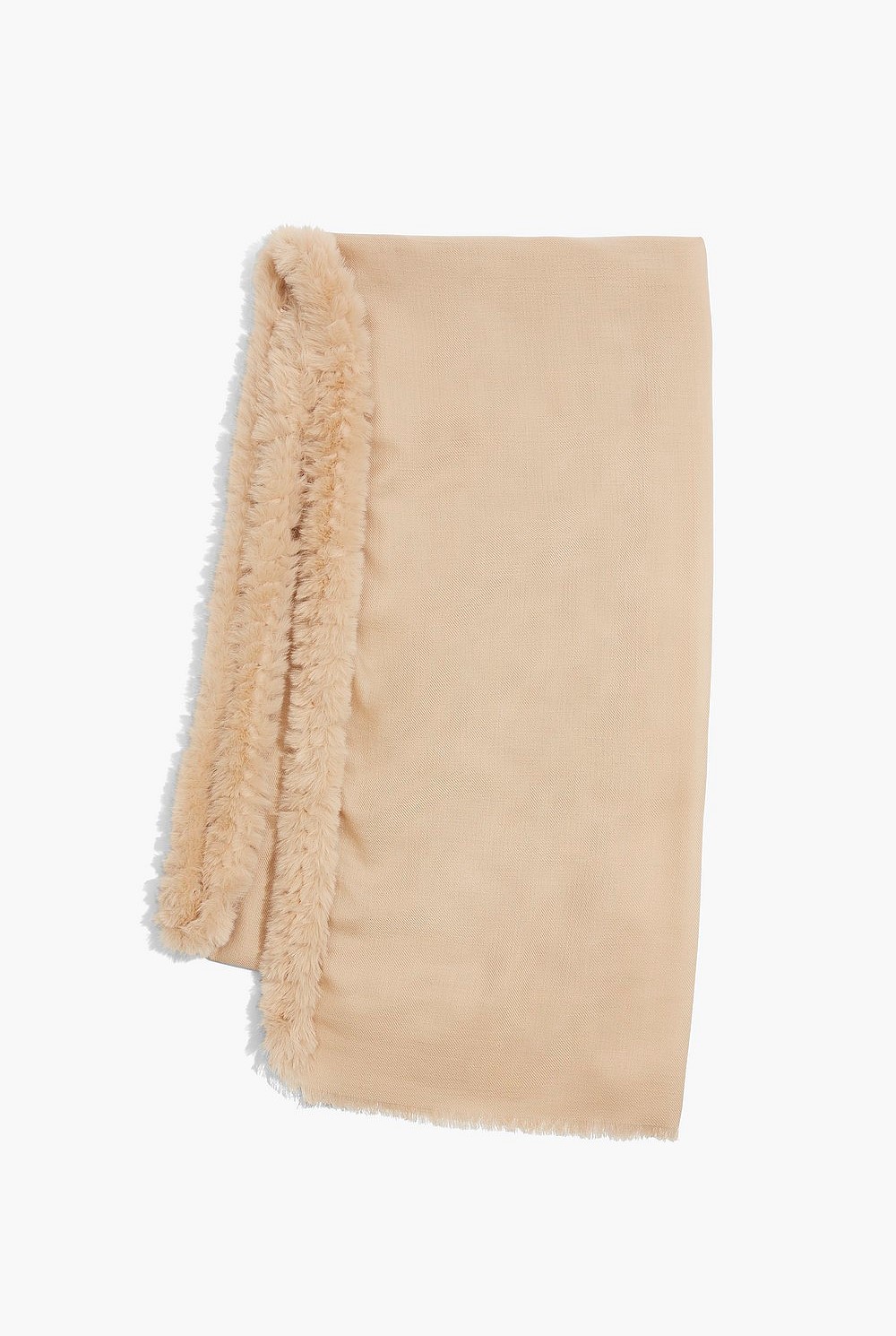 Faux Fur Trim Scarf