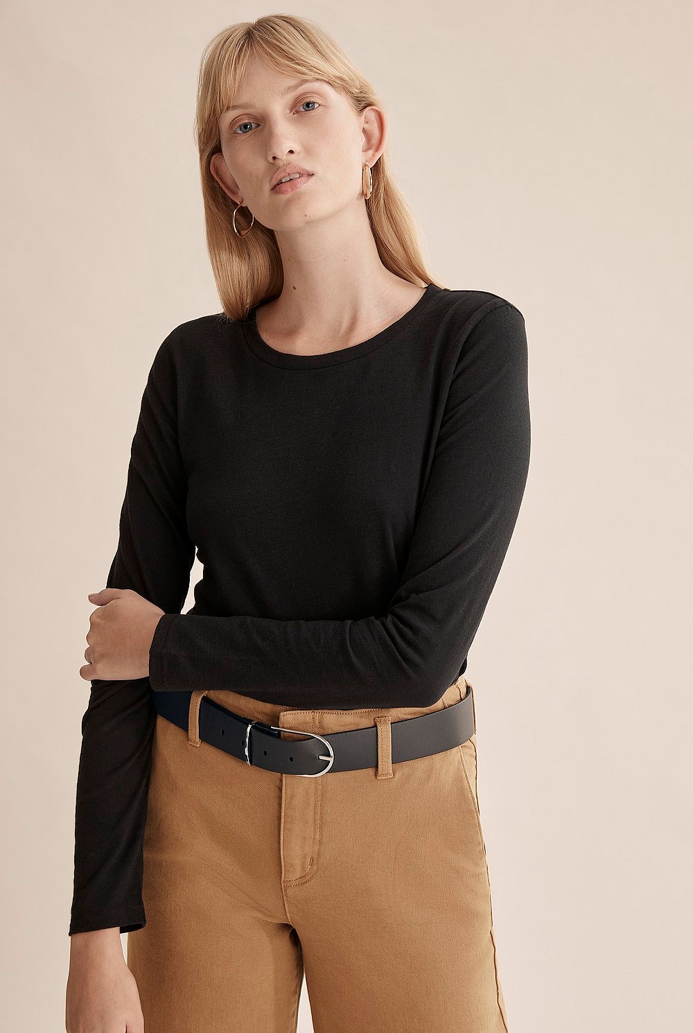 Long Sleeve Cotton Slub T-Shirt