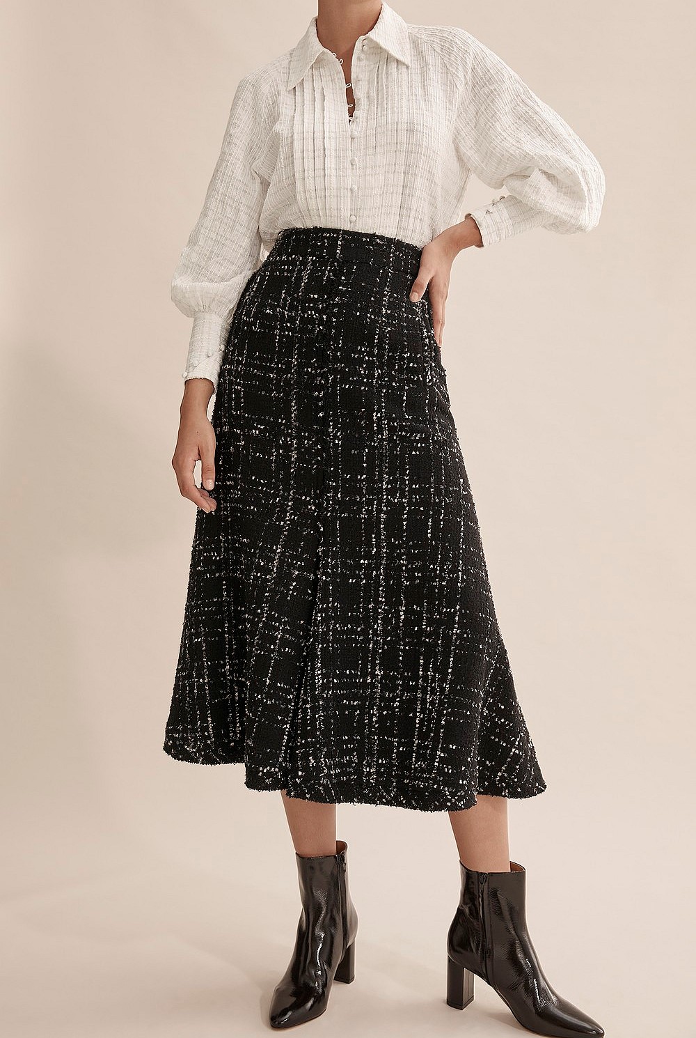Tweed Midi Skirt
