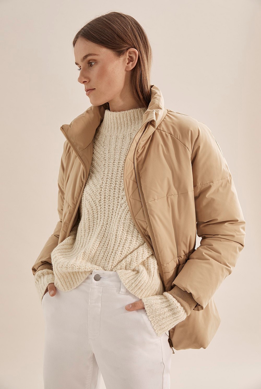 Short Recycled Polyester Puffer Jacket