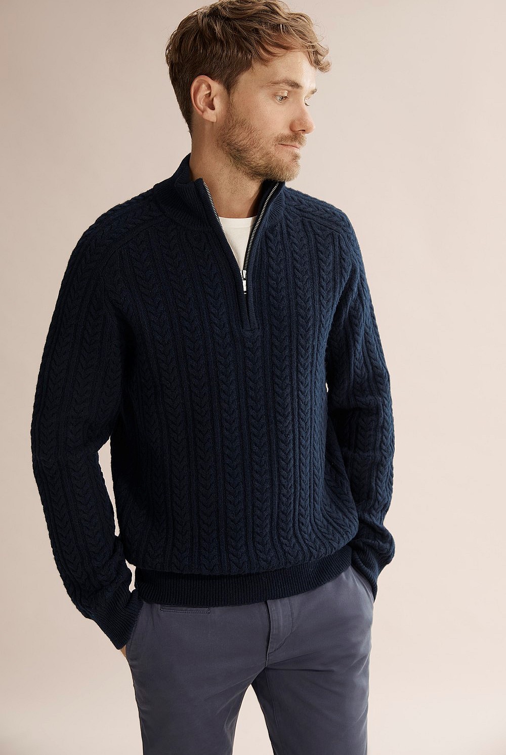 Cable Half Zip Knit