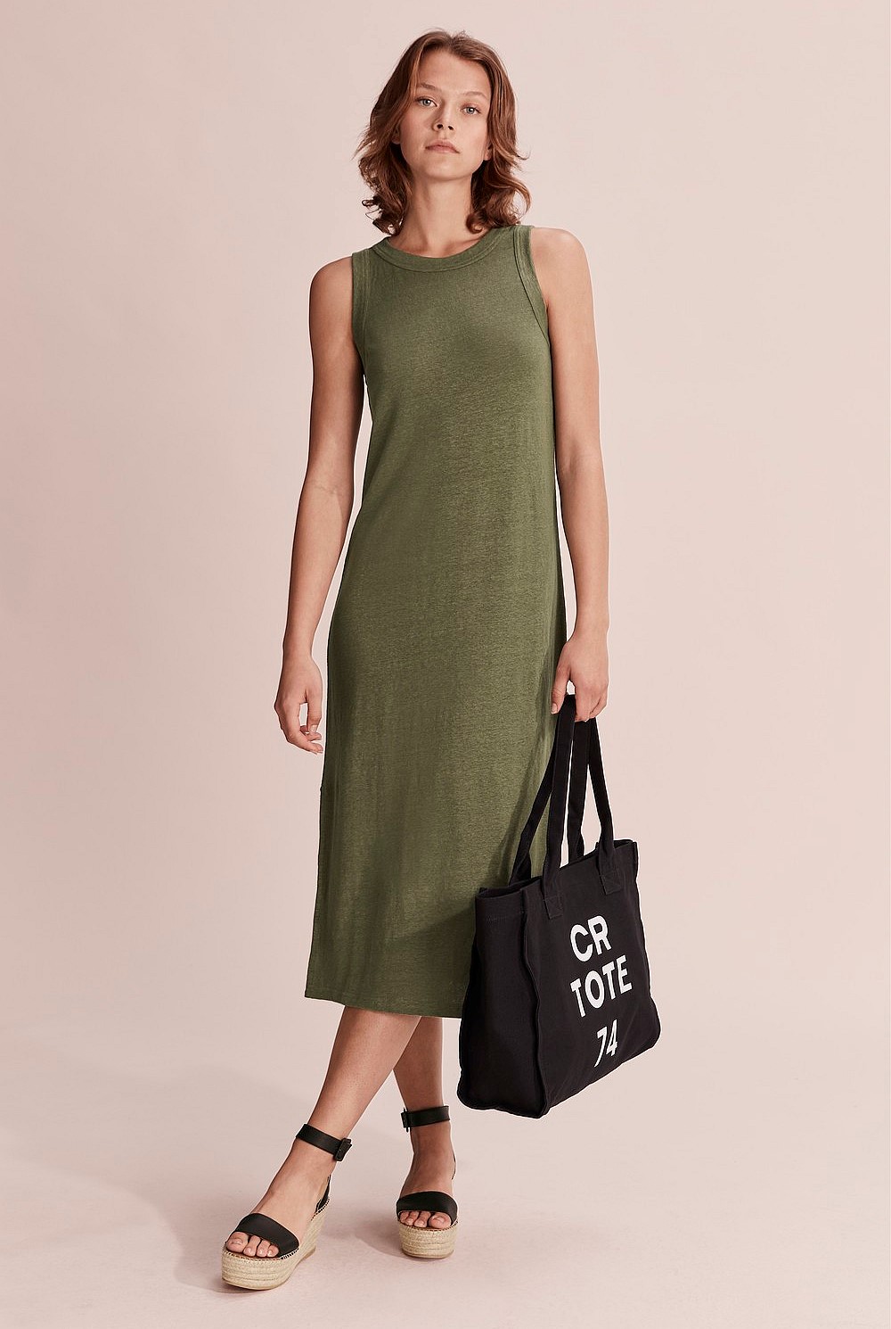 Linen Jersey Tank Dress