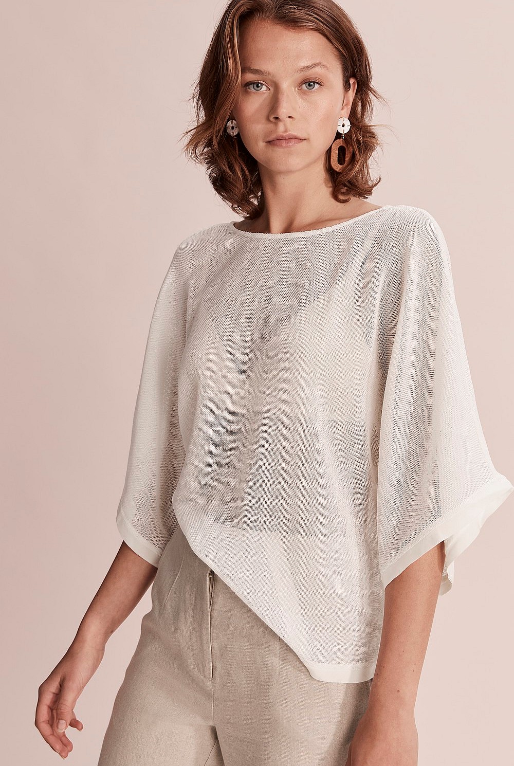 Mesh Kimono Sleeve Top
