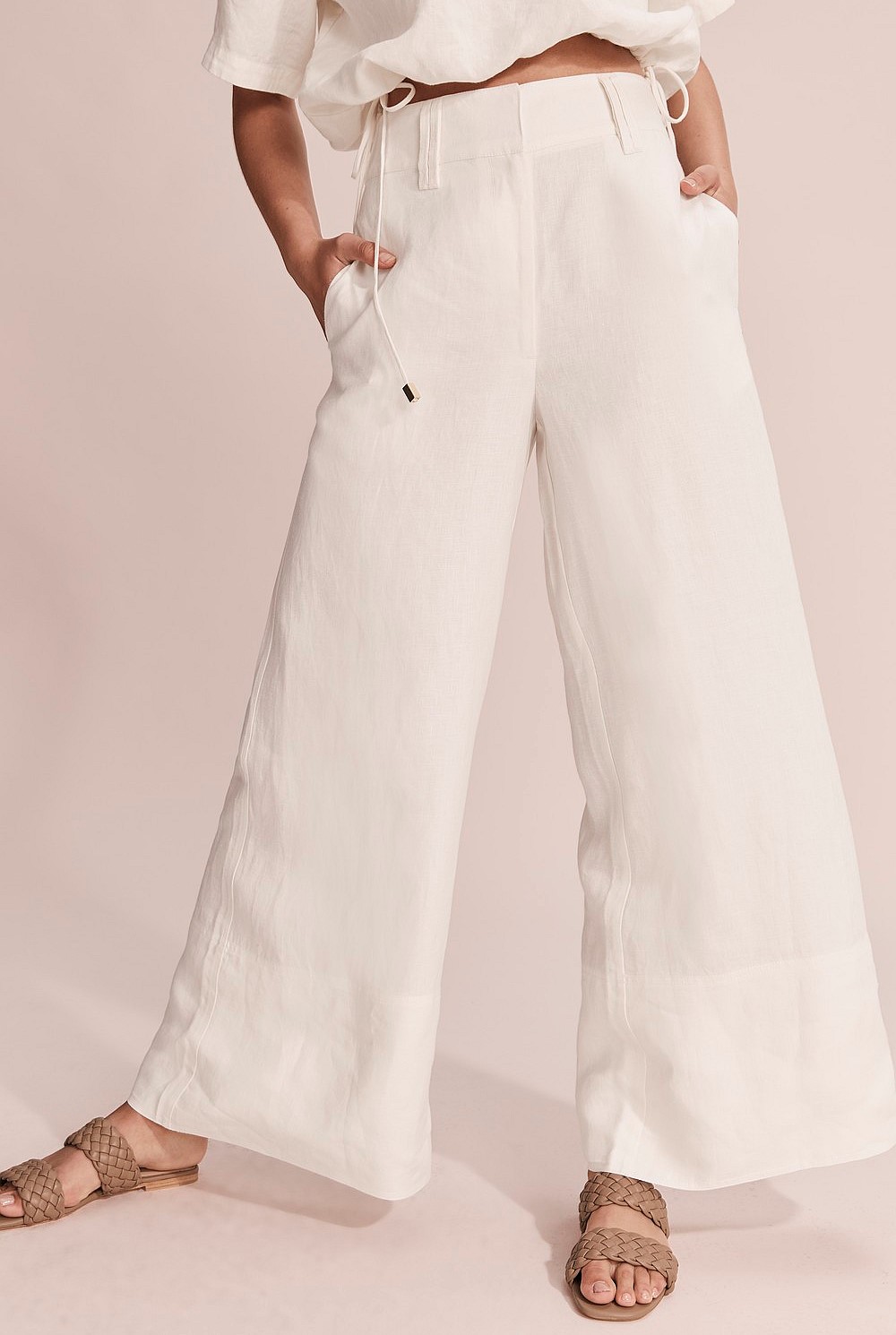 Organically Grown French Linen Wide Leg Pant