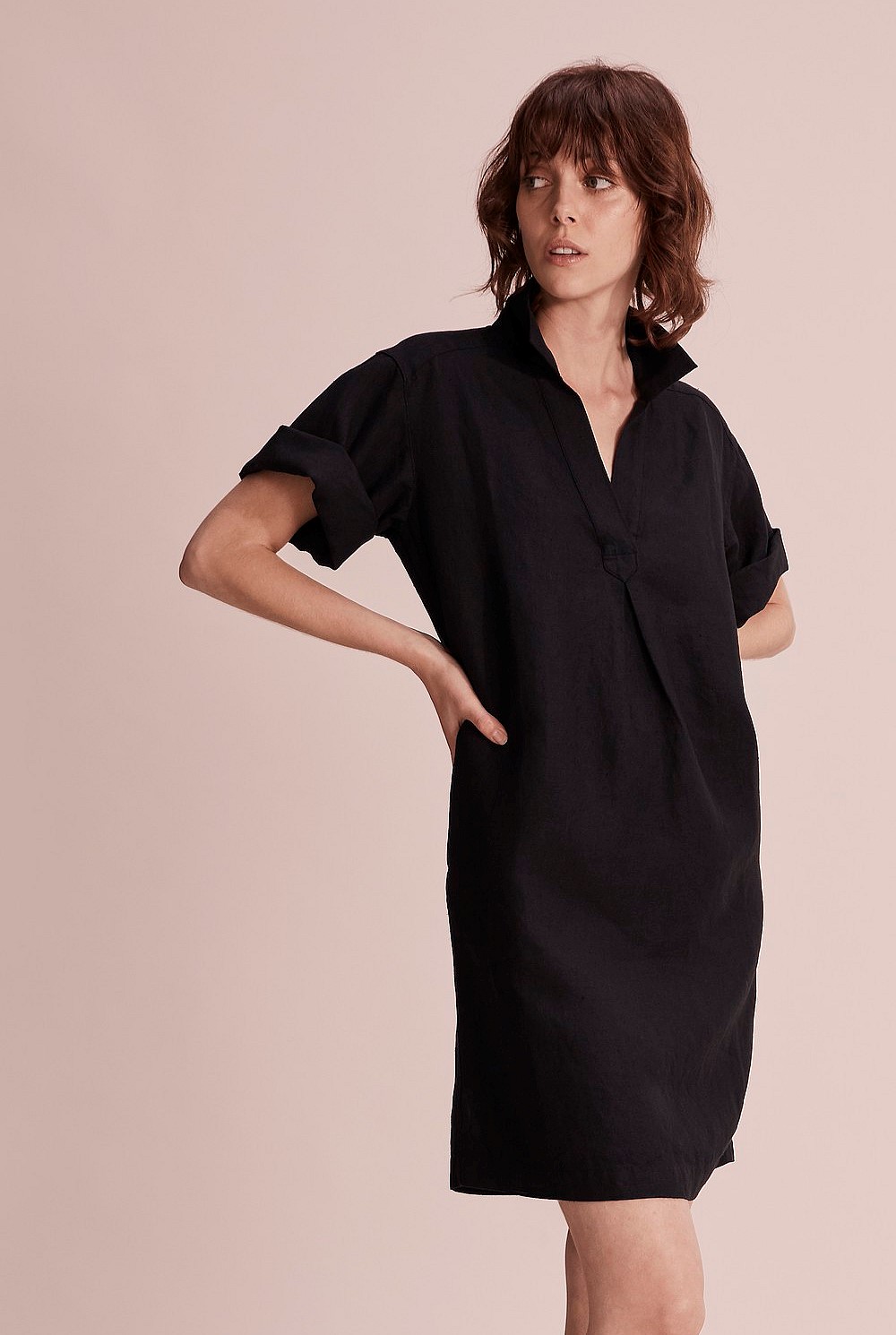 Organically Grown Linen Popover Dress