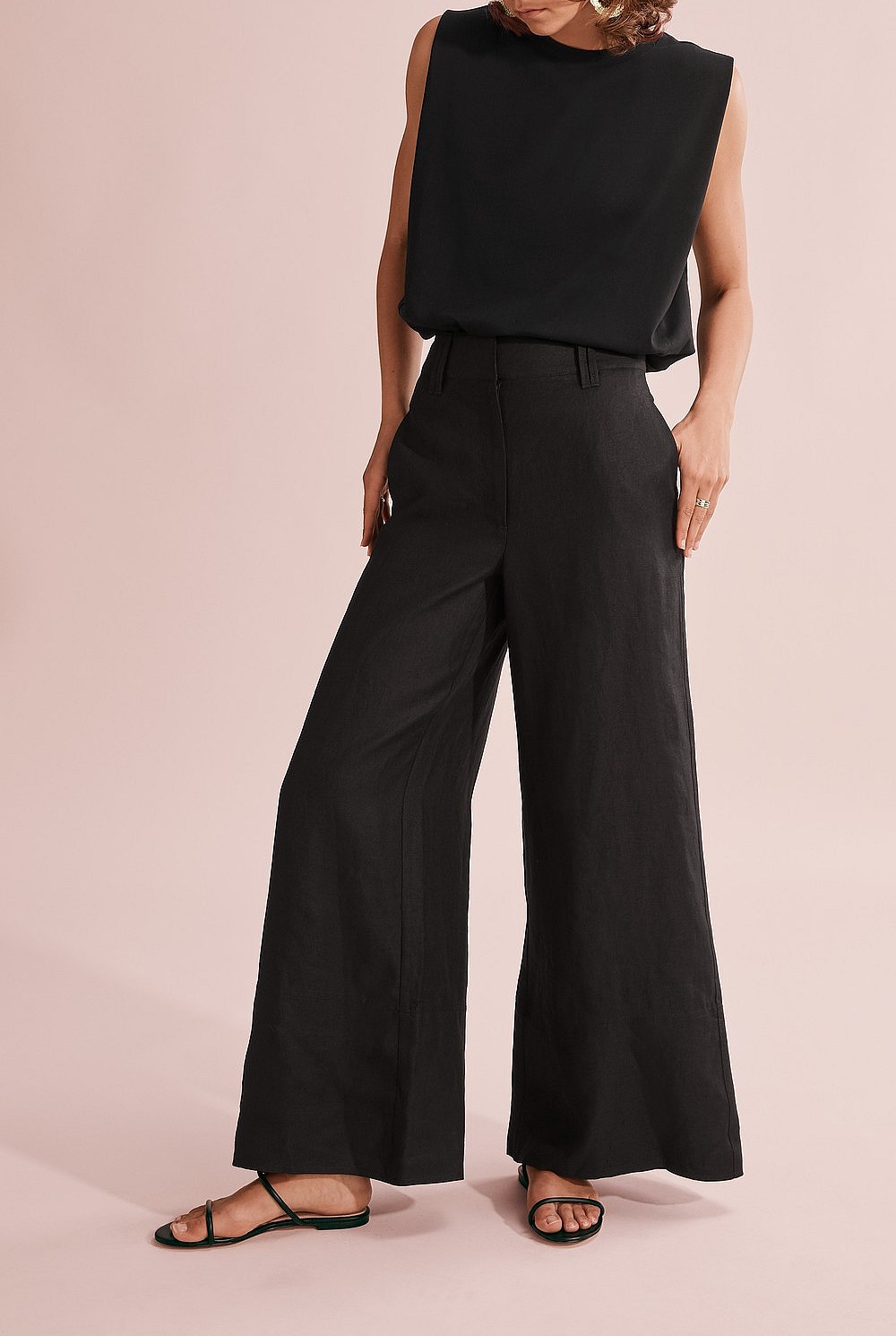 Organically Grown French Linen Wide Leg Pant