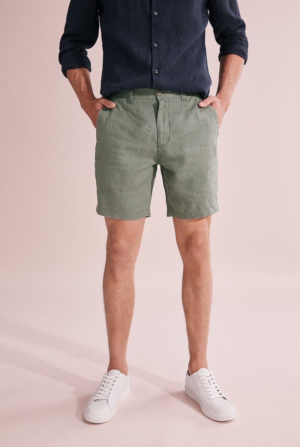 Linen Button Front Short