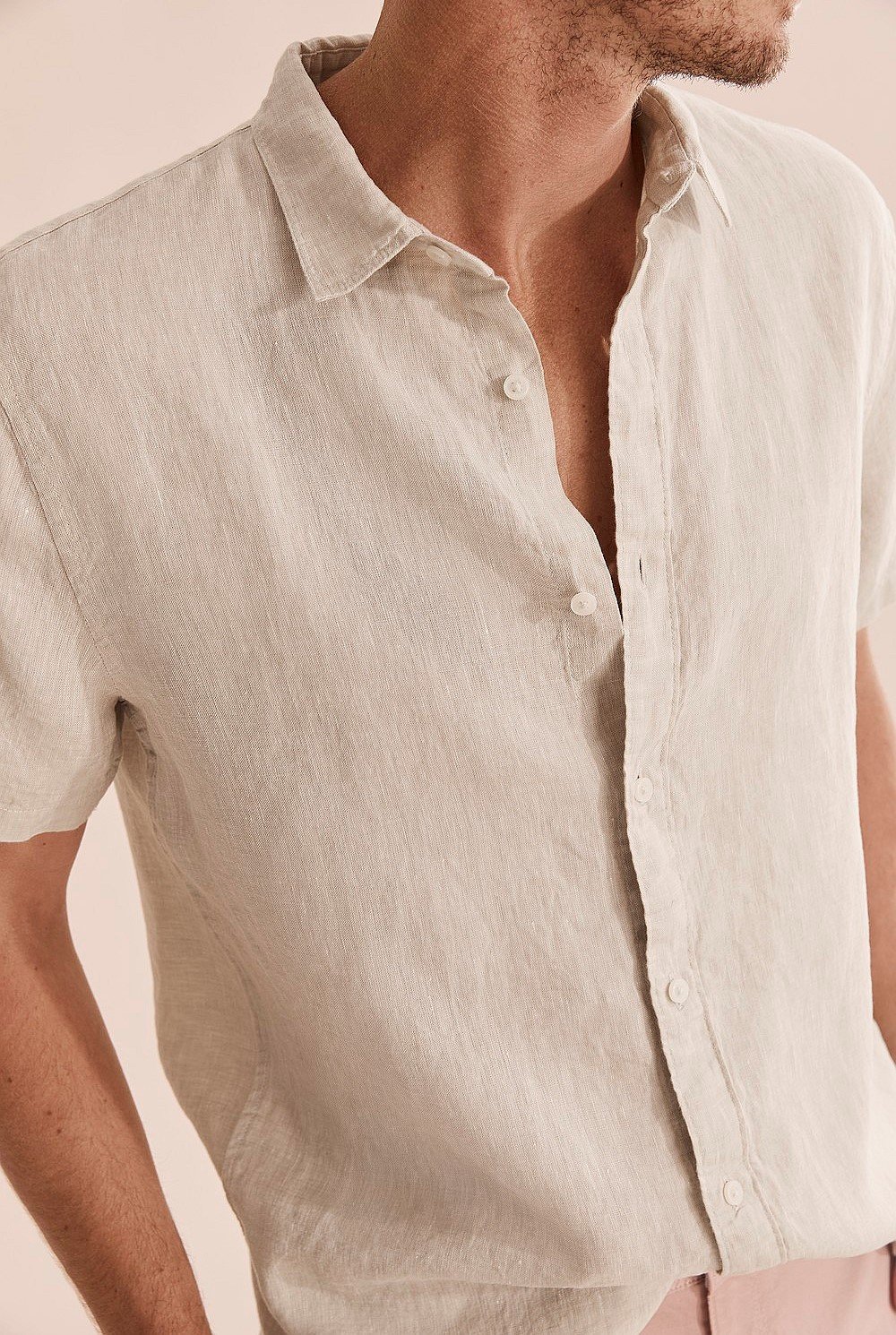 Regular Fit Organically Grown Linen Short Sleeve Shirt