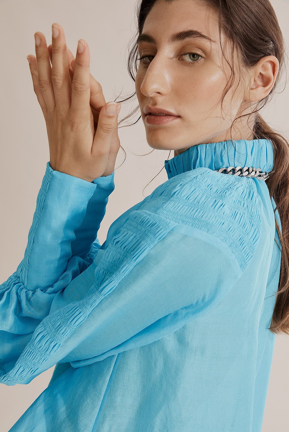 Drape Long Sleeve Blouse