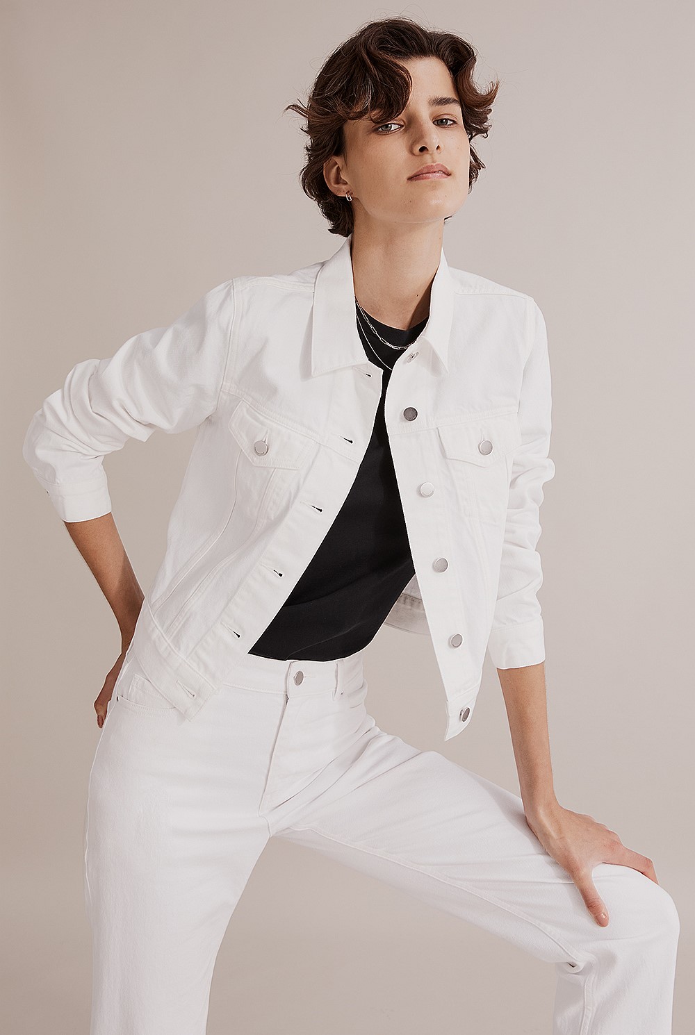 Australian Cotton Blend Slim Fit Denim Jacket