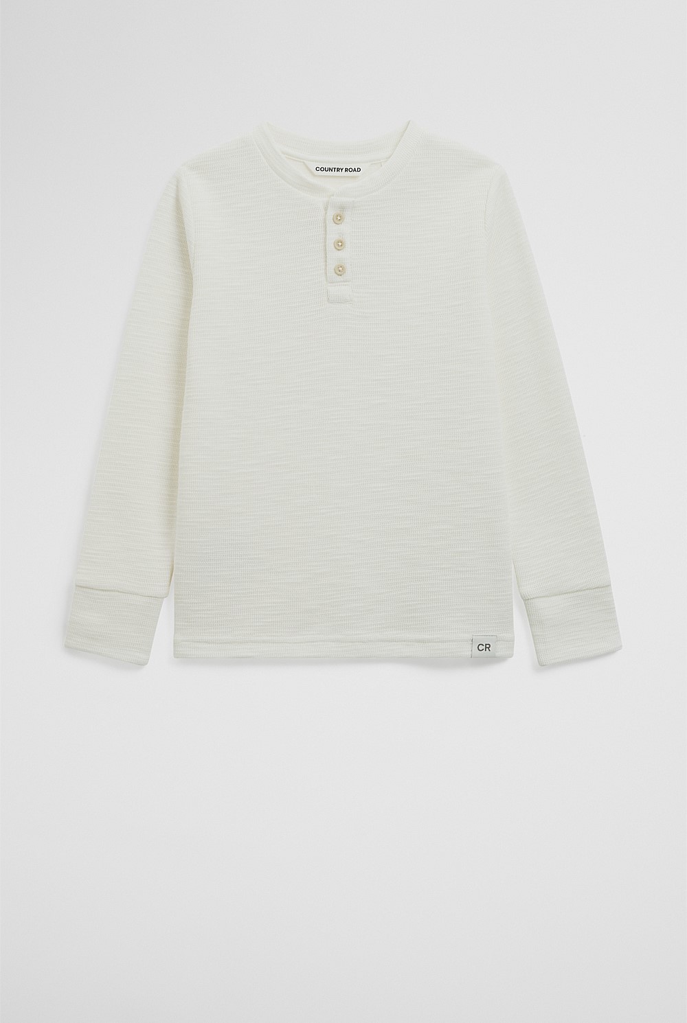 Organically Grown Cotton Blend Slub Texture Henley