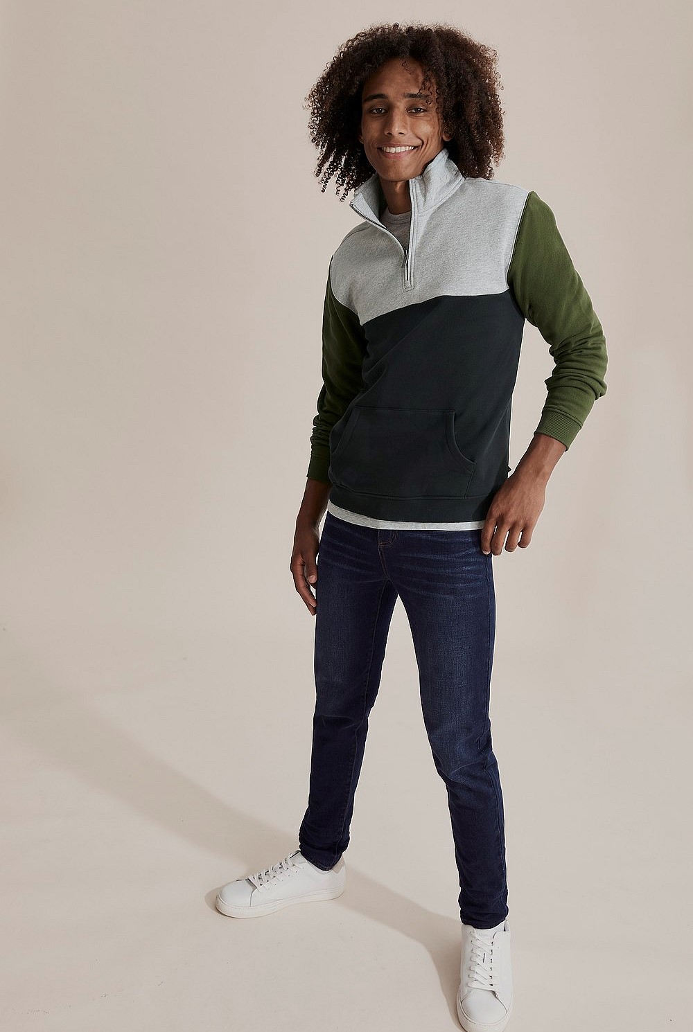 Teen Cotton Half Zip Sweat