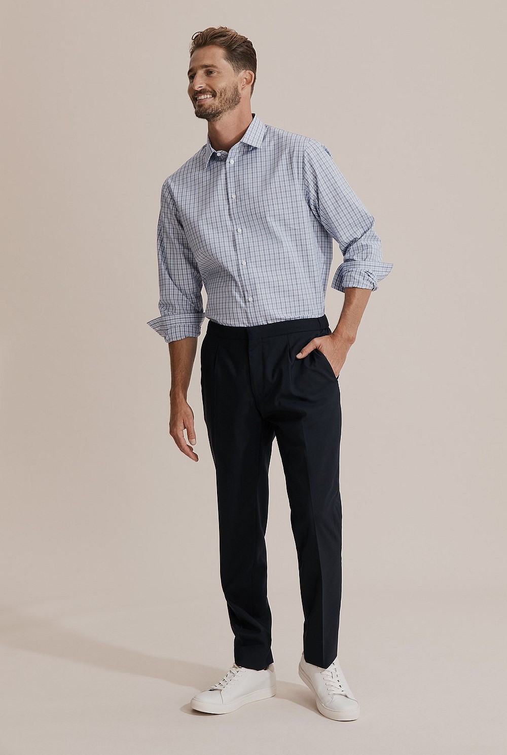 Regular Broad Check Travel Shirt