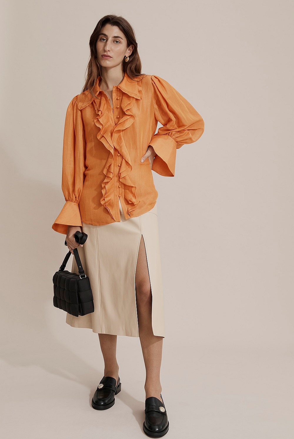Ruffle Placket Blouse