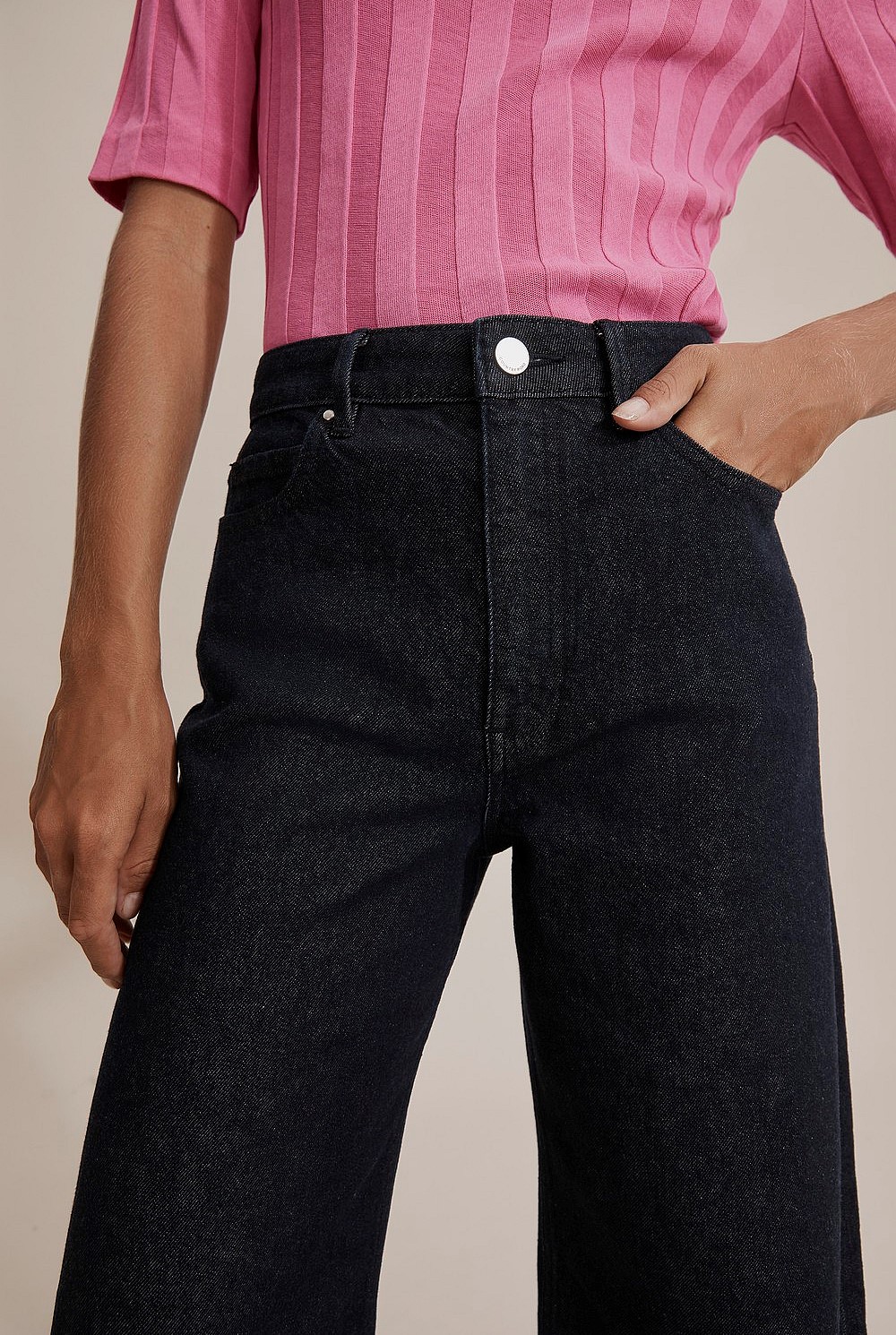 Raw Australian Cotton Denim Wide Leg Jean