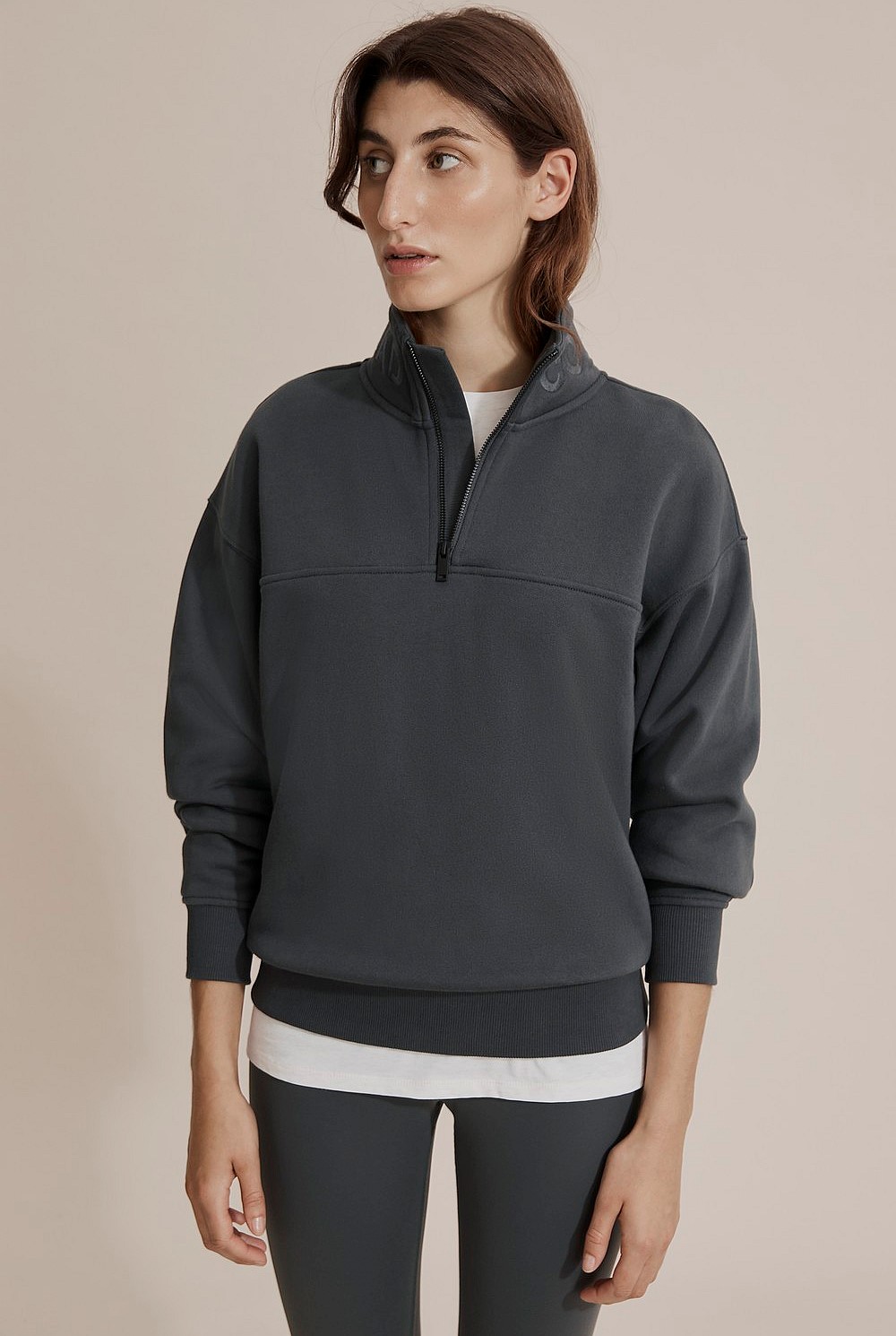 Australian Cotton Zip Collar Sweat