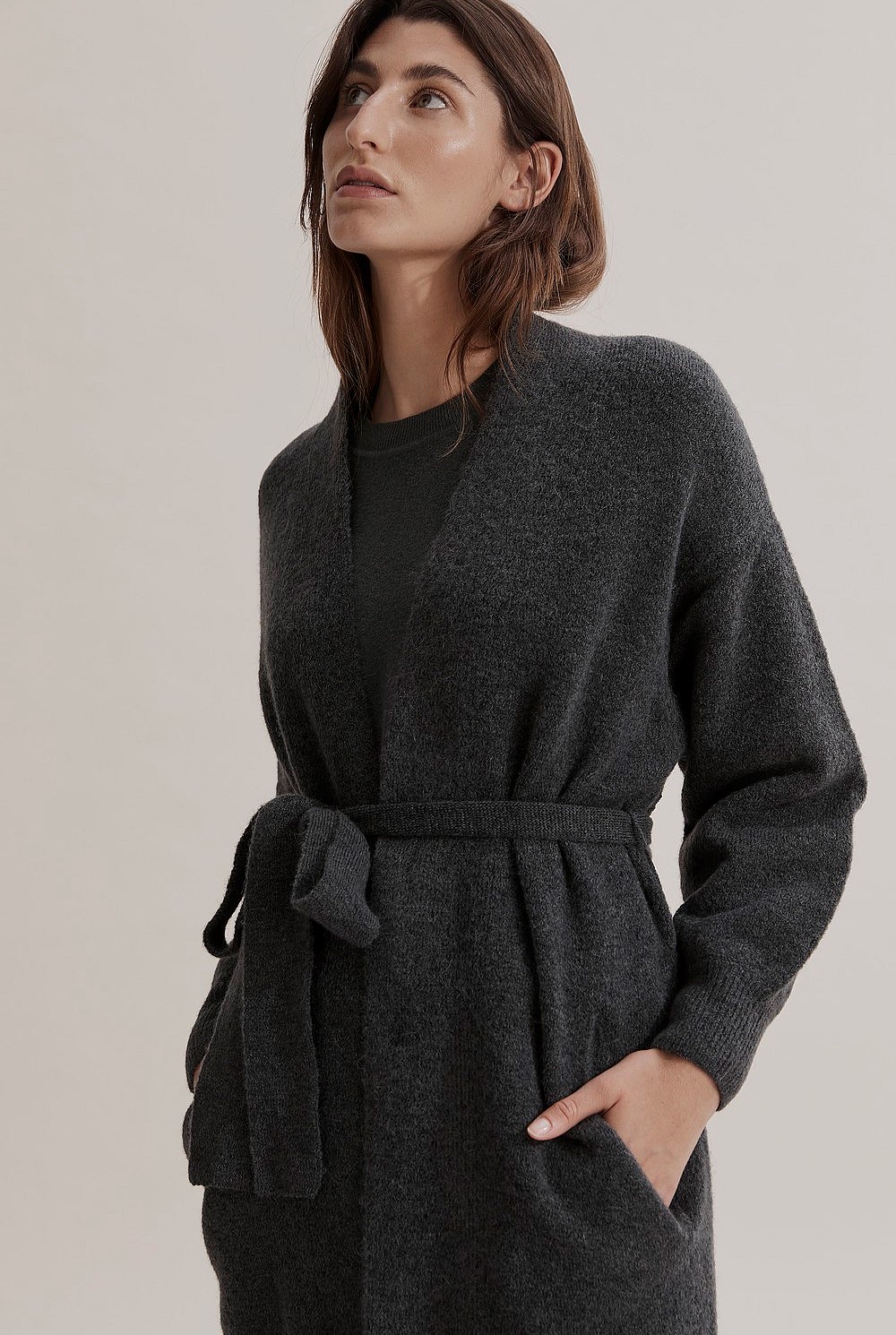 Charcoal Melange Luxe Robe - Sleepwear | Country Road