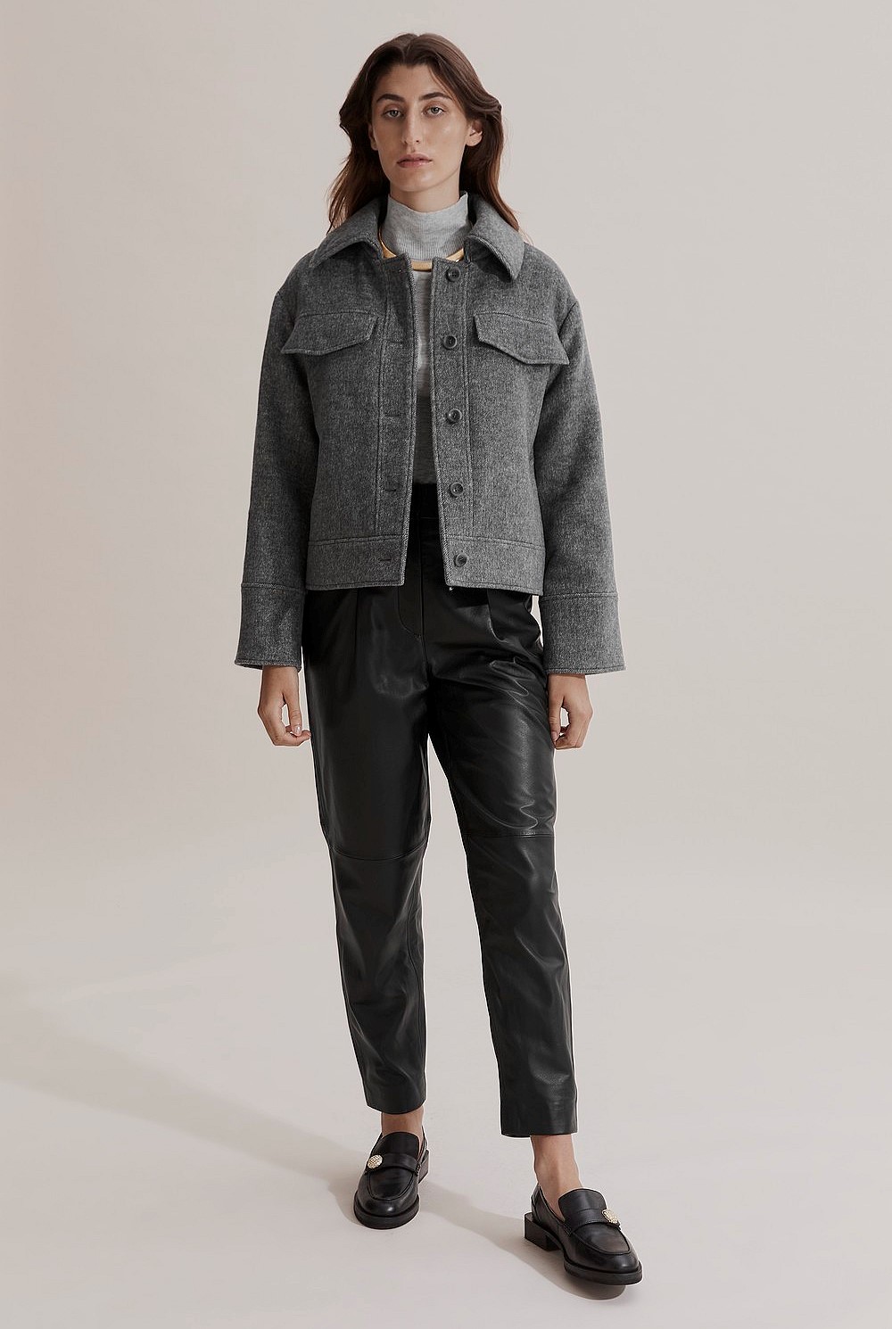 Twill Wool Boxy Jacket