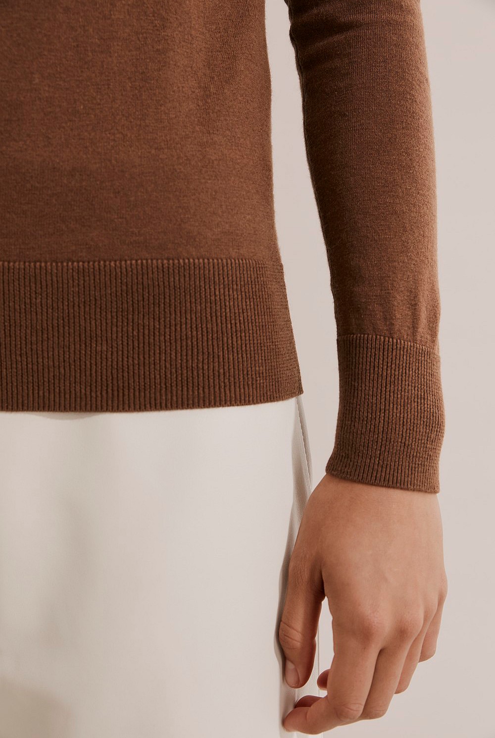 Merino Wool Silk Long Sleeve Knit