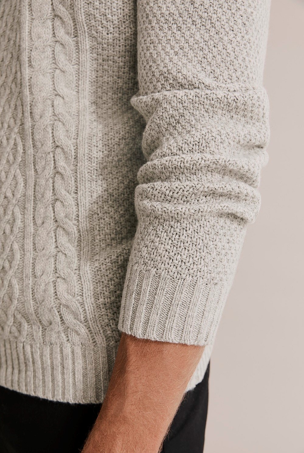 Cable Roll Neck Knit