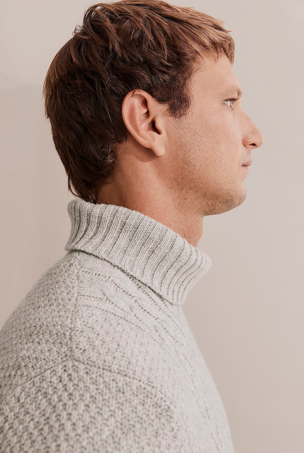 Cable Roll Neck Knit