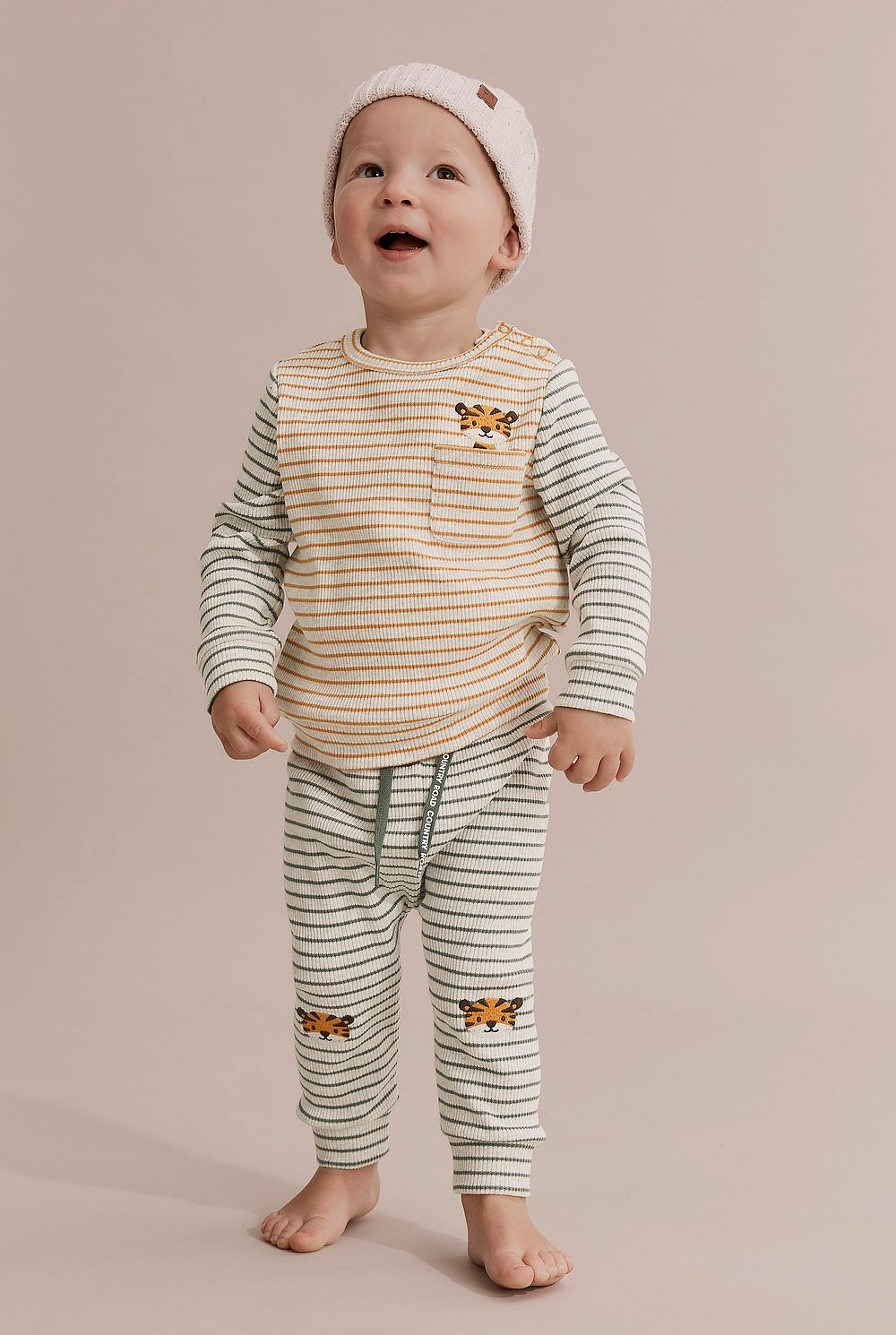 Organically Grown Cotton Tiger Stripe Sweat Pant