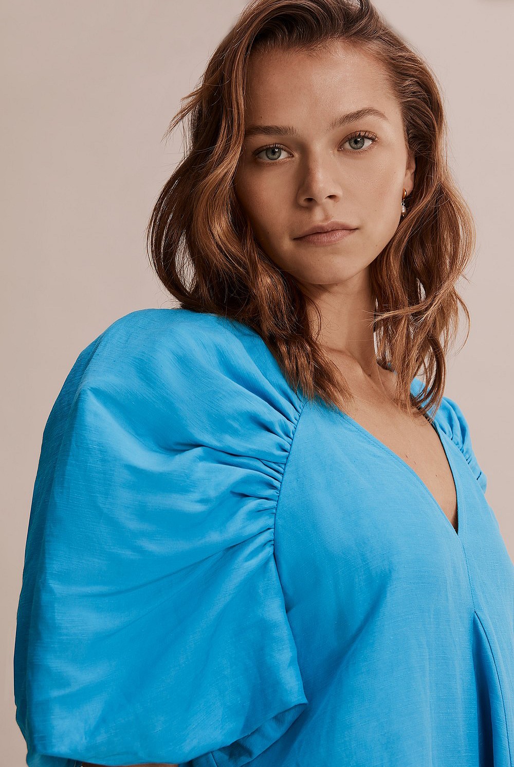 Gathered Sleeve Dress