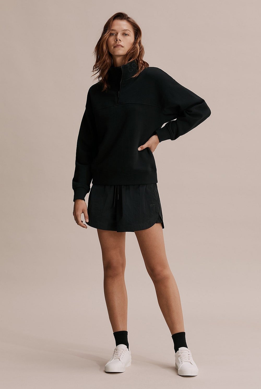 Cotton Zip Collar Sweat