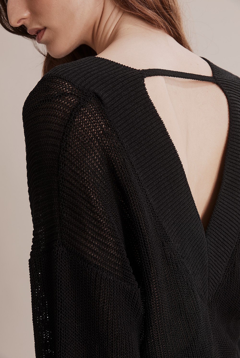 Mesh V-Neck Knit