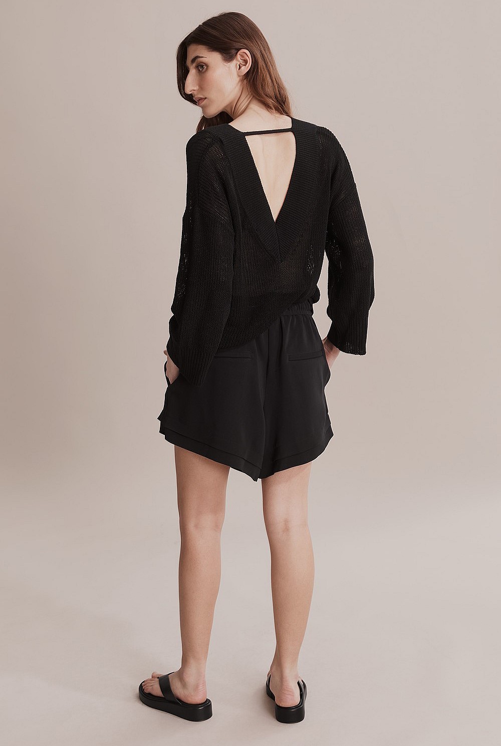 Mesh V-Neck Knit