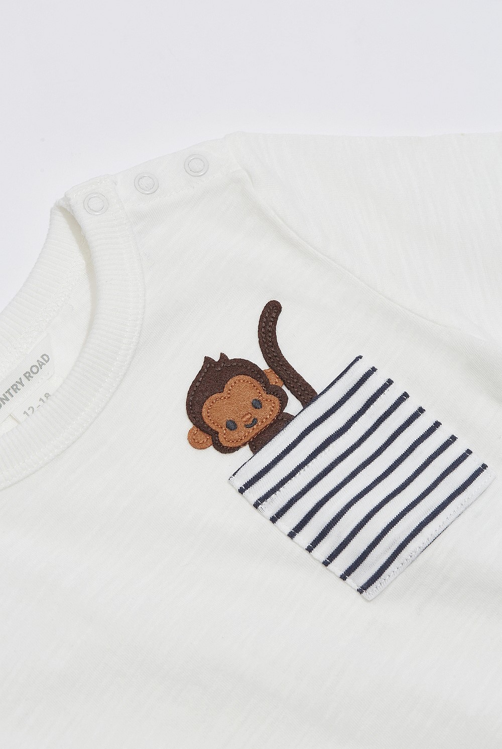 Organically Grown Cotton Monkey Pocket T-Shirt