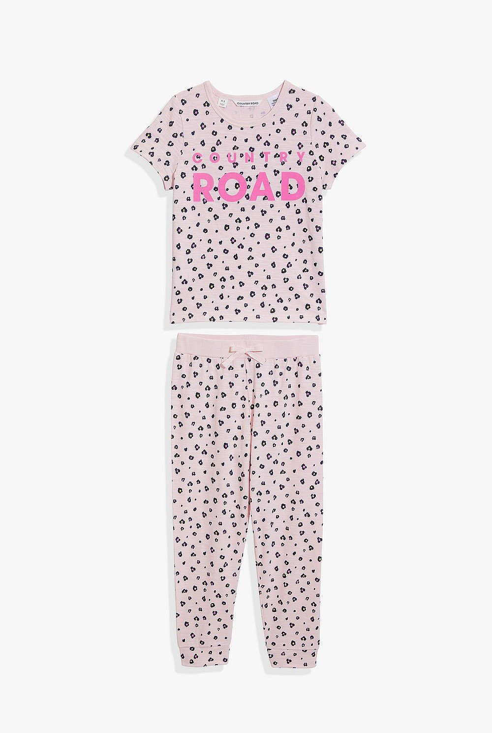 Organically Grown Cotton Logo Multi Leopard Pyjama Set