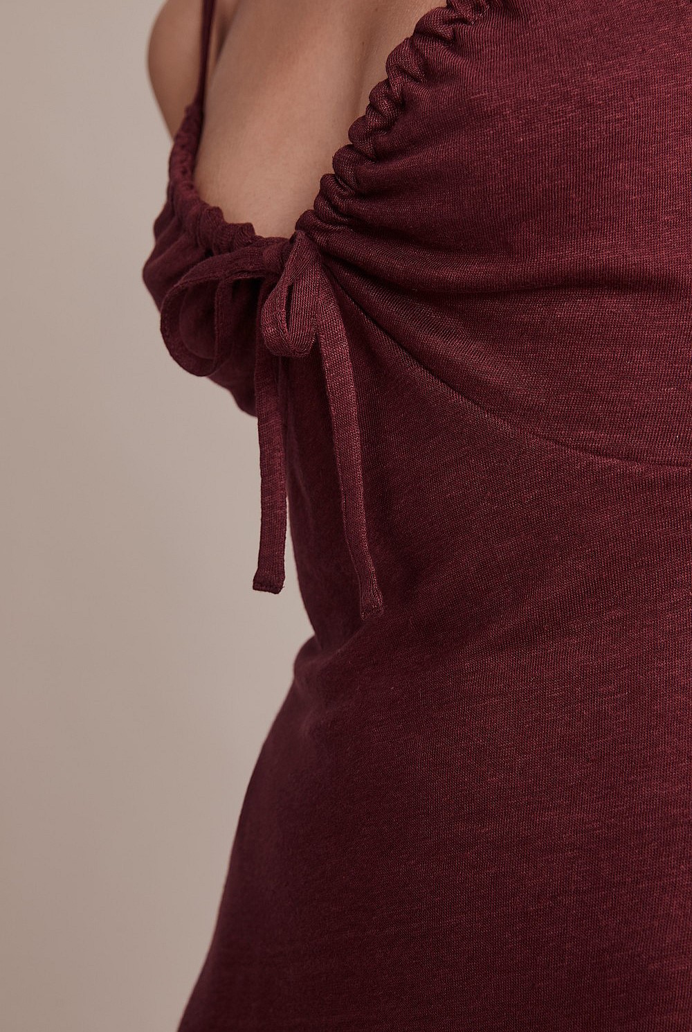 Linen Jersey Detail Tank Dress