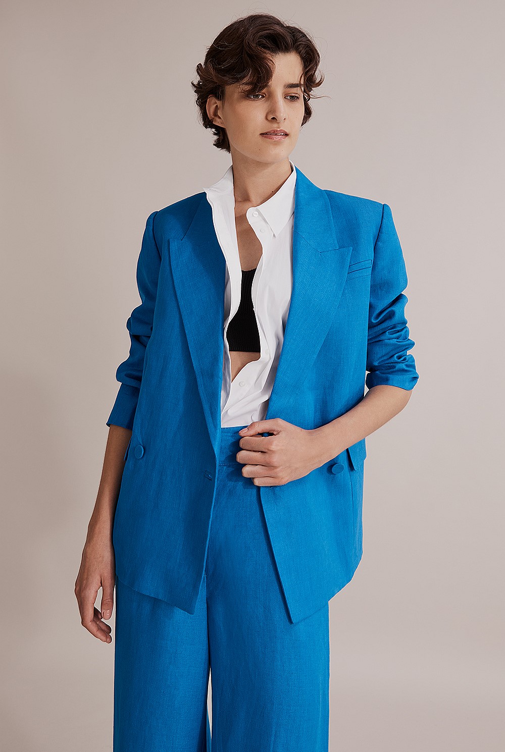 Linen Double Breasted Blazer