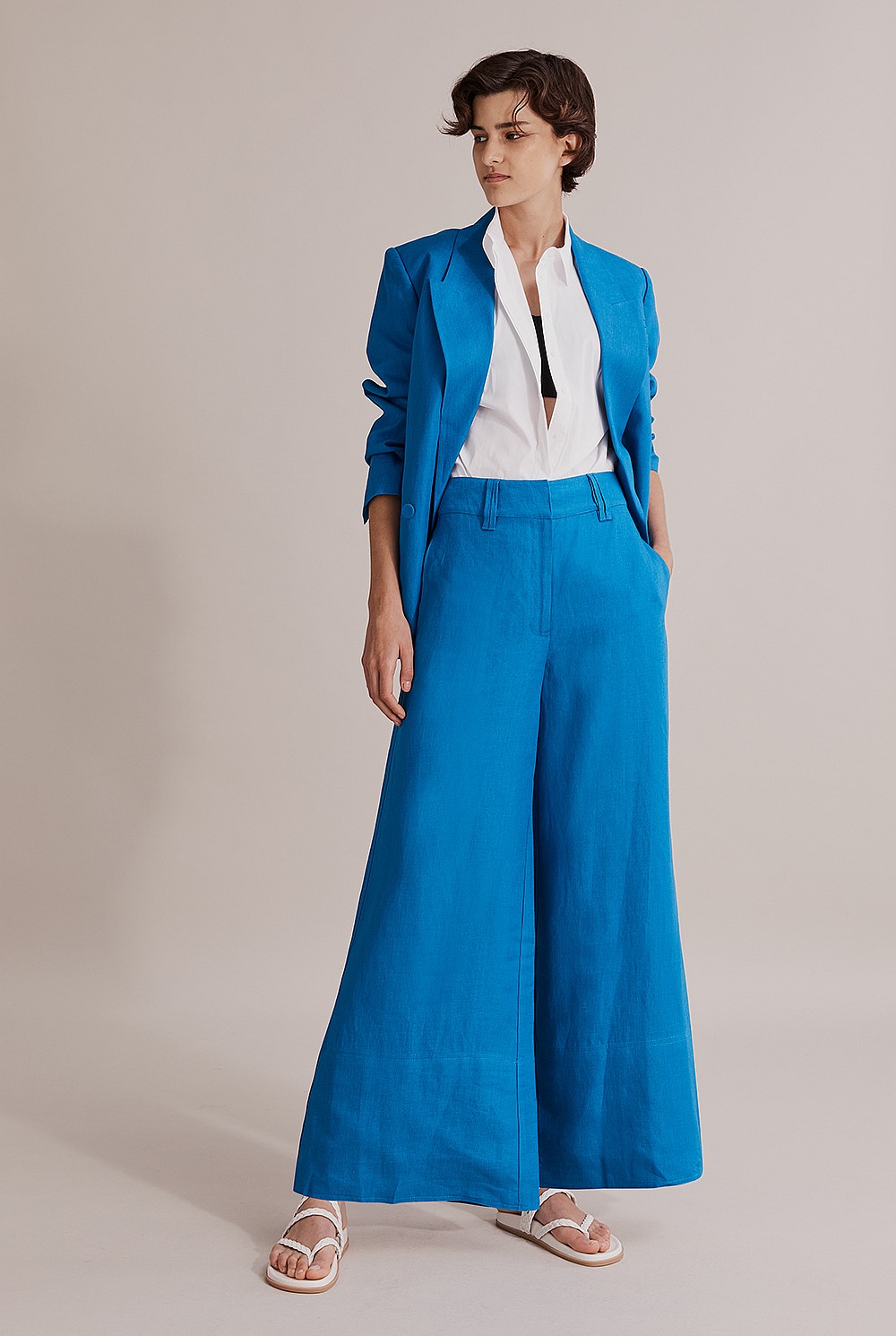 Organically Grown French Linen Wide Leg Pant