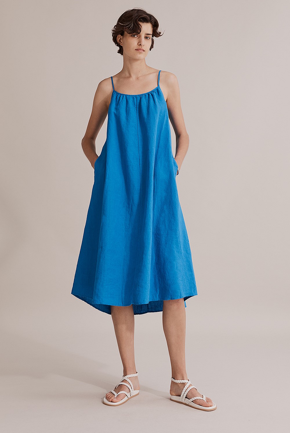 Organically Grown French Linen Midi Dress