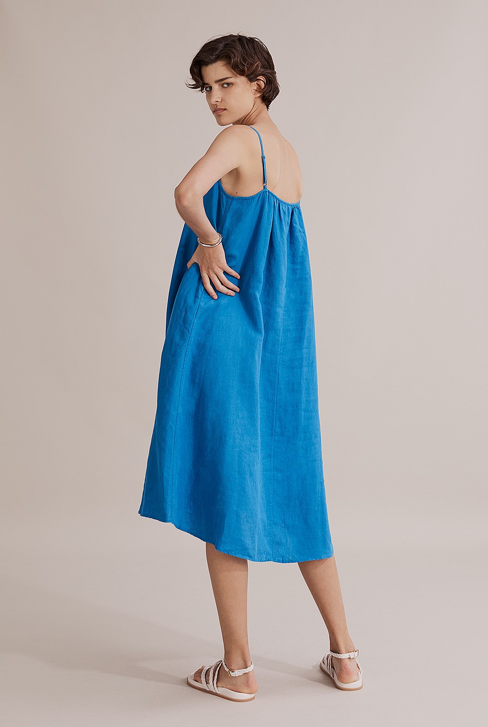 Organically Grown French Linen Midi Dress