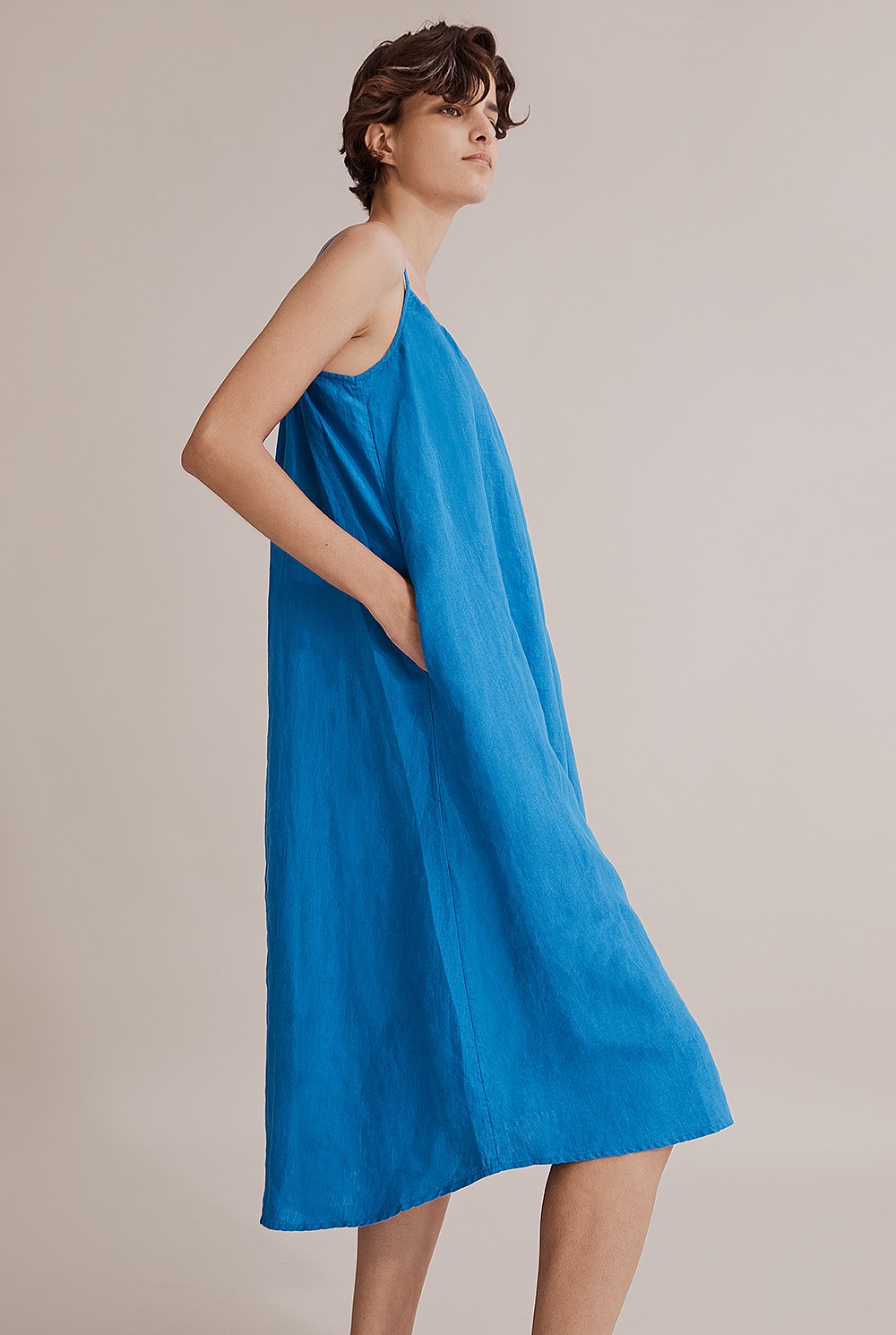 Organically Grown French Linen Midi Dress