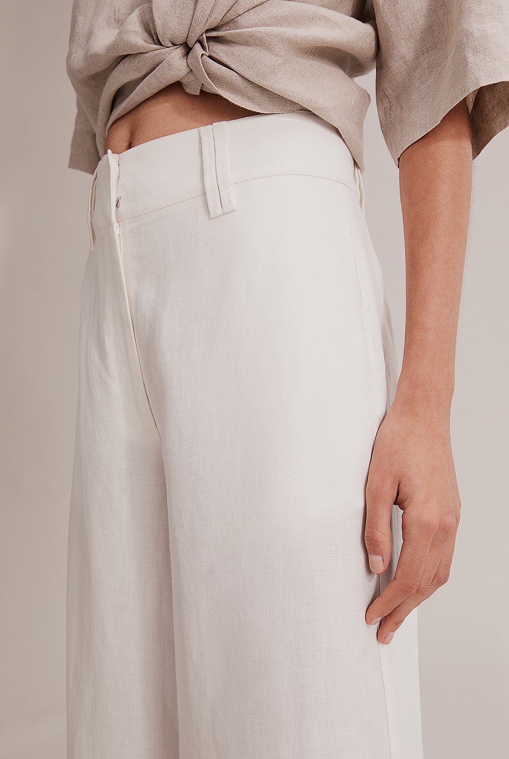 Organically Grown French Linen Wide Leg Pant