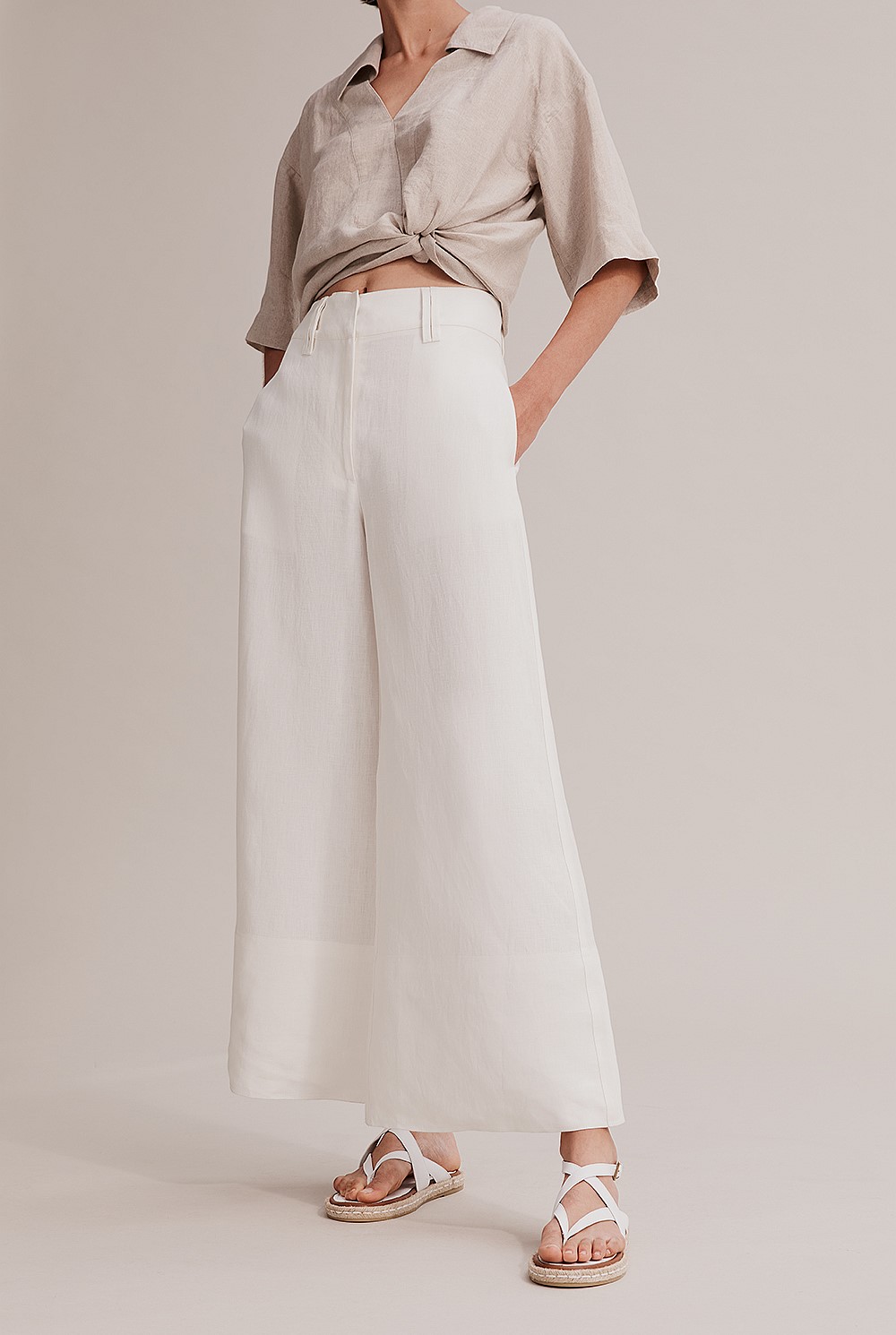Organically Grown French Linen Wide Leg Pant