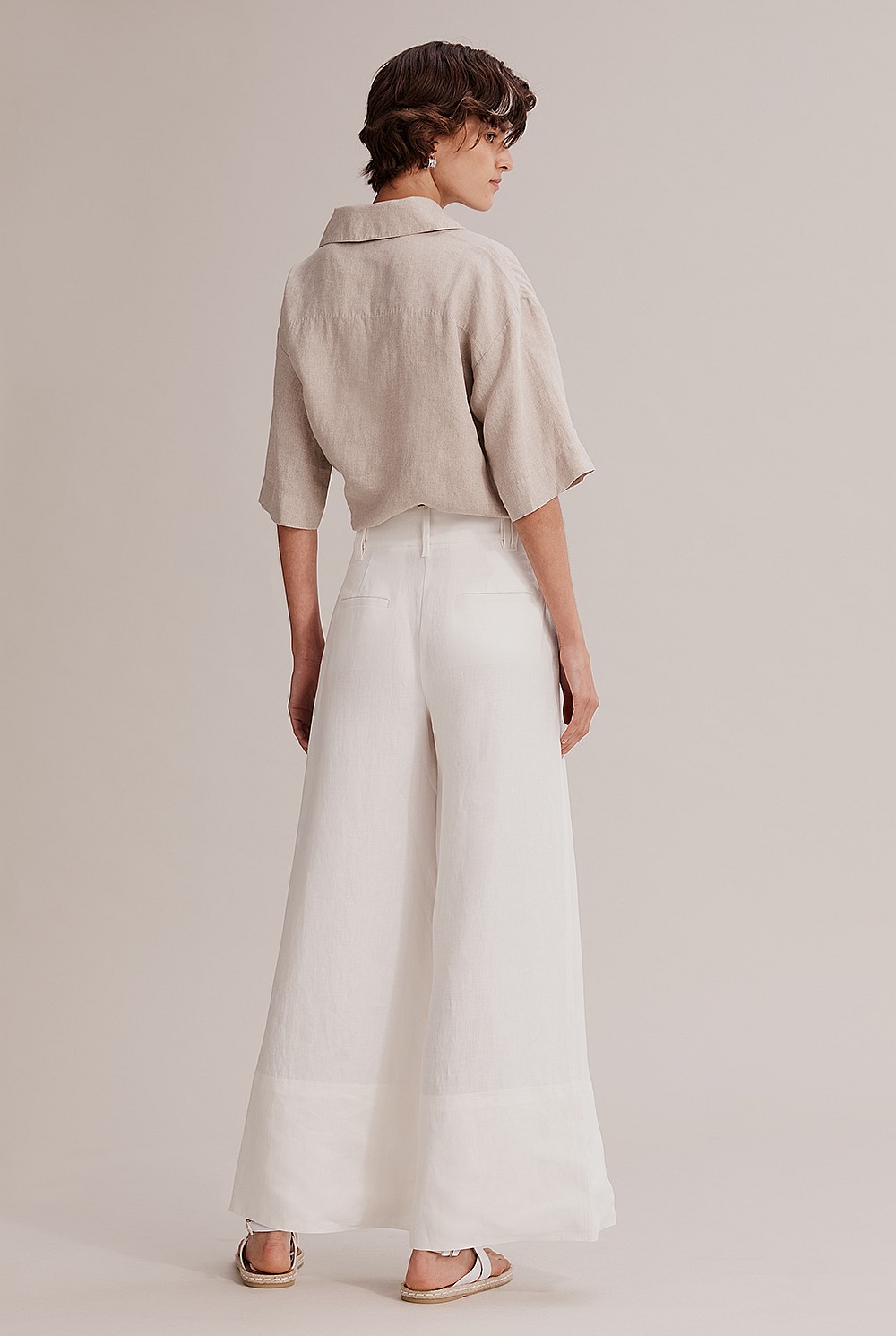Organically Grown French Linen Wide Leg Pant