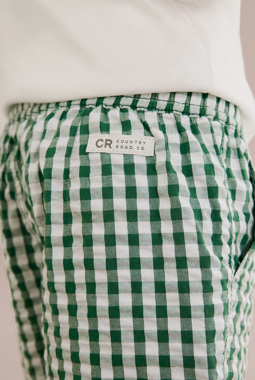Cotton Blend Gingham Short