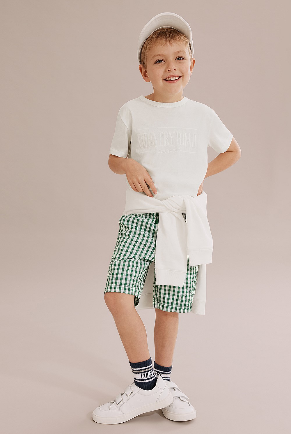 Cotton Blend Gingham Short