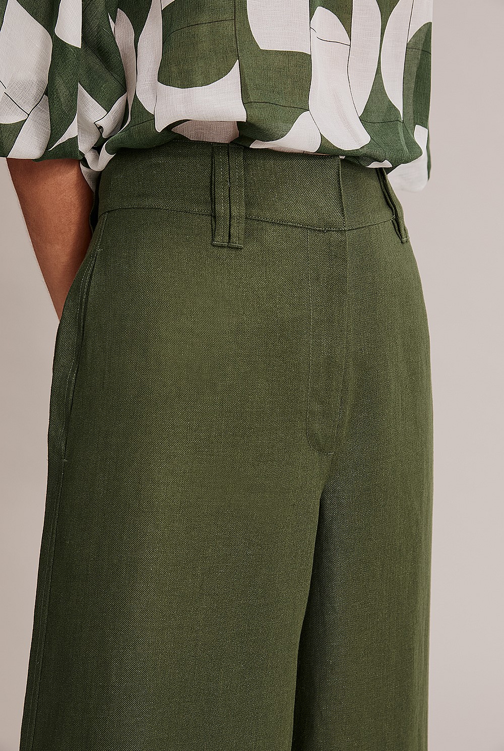 Organically Grown French Linen Wide Leg Pant