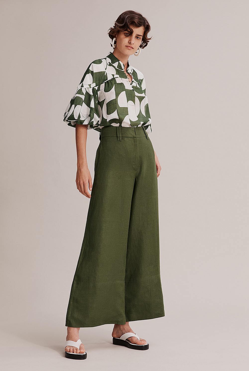 Organically Grown French Linen Wide Leg Pant
