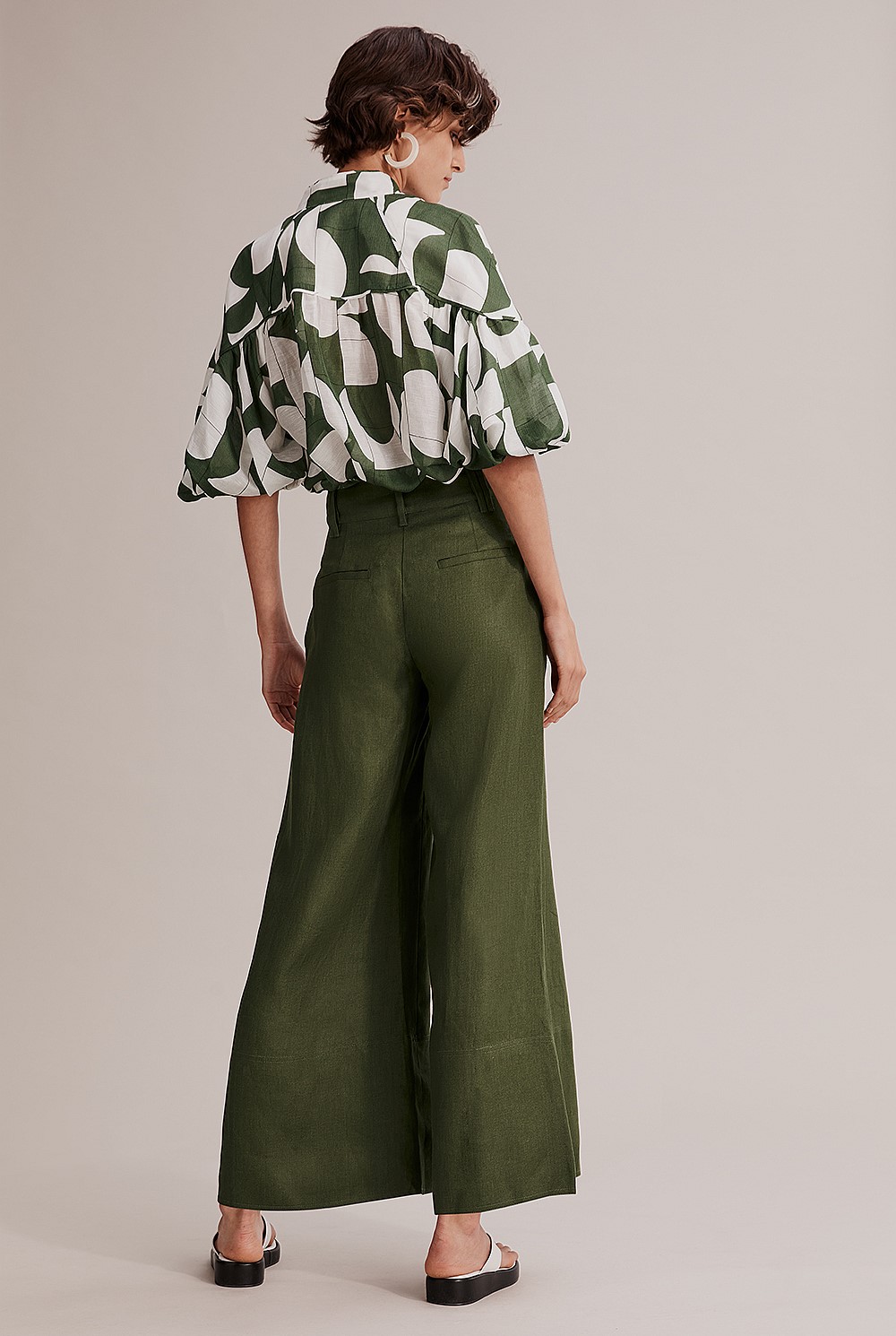 Organically Grown French Linen Wide Leg Pant