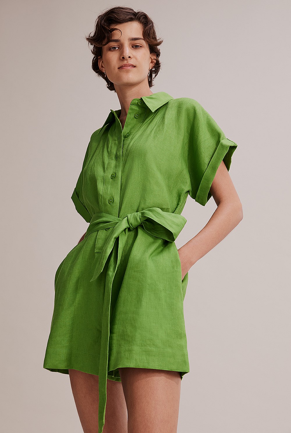 Organically Grown French Linen Playsuit