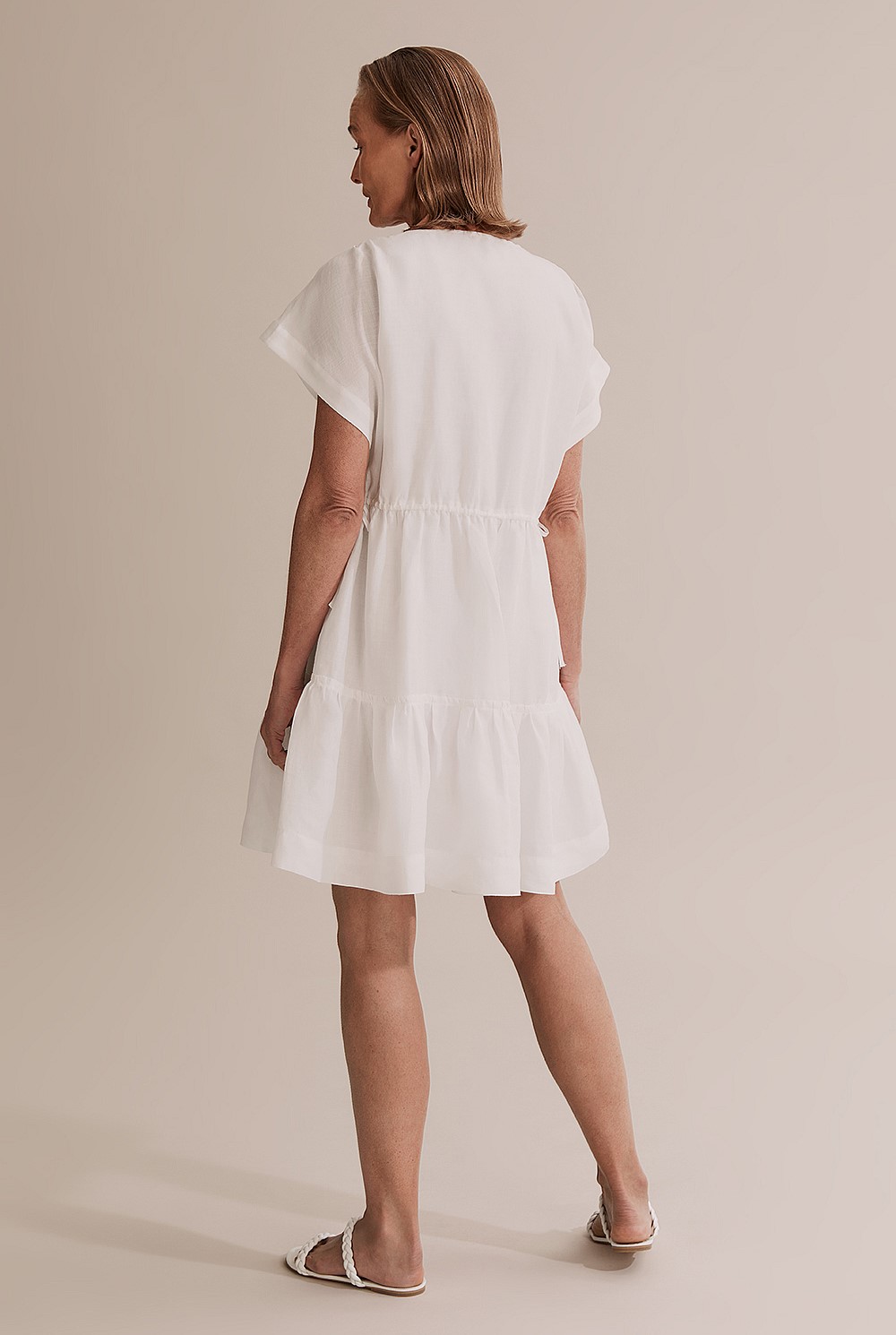 Ruched Tie Mini Dress