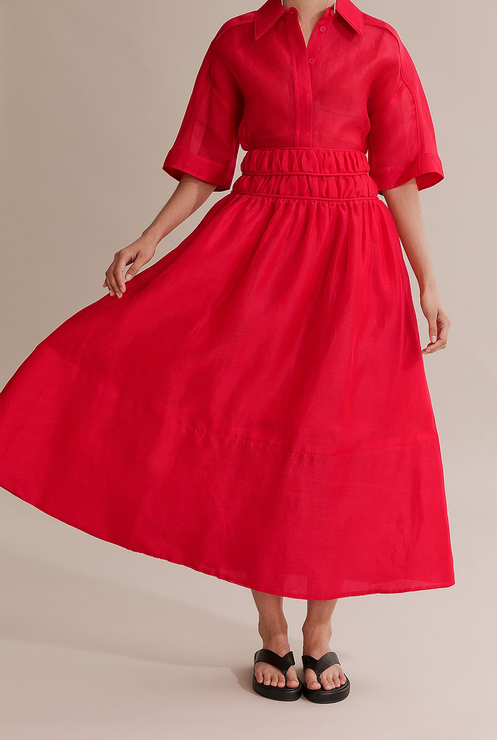 Bottom gather detail skirt