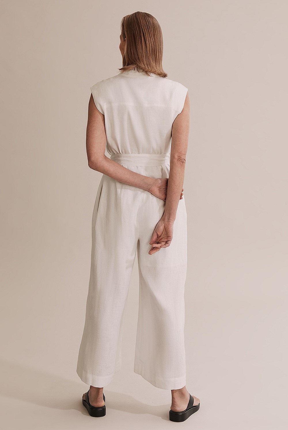 Organically Grown French Linen Sleeveless Boiler Suit
